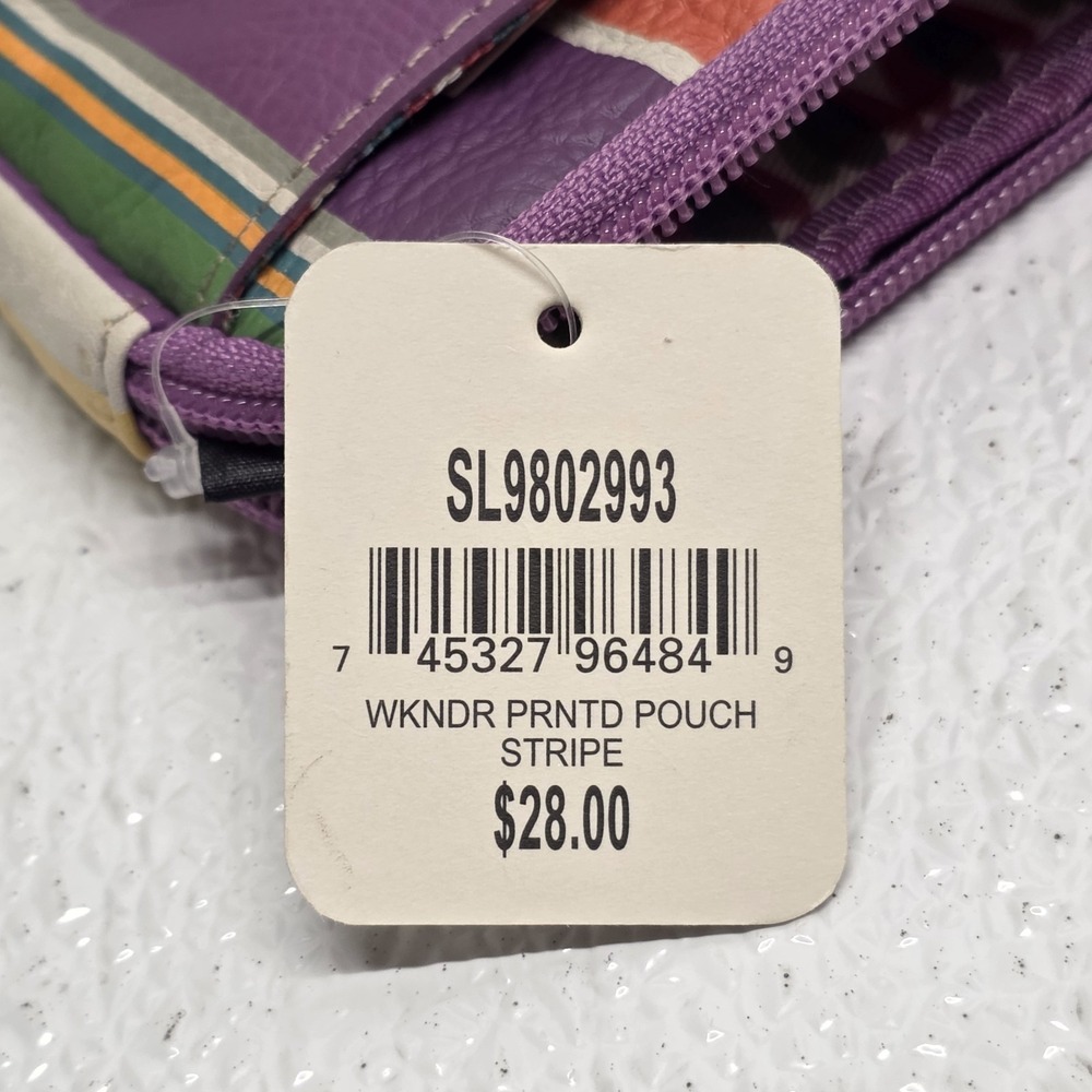 Fossil Weekender Multicolor Striped Printed Zip Pouch Wallet NWT - Picture 14 of 16